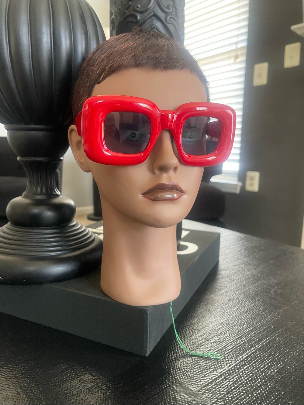 Bold Red Oversized Square Sunglasses
